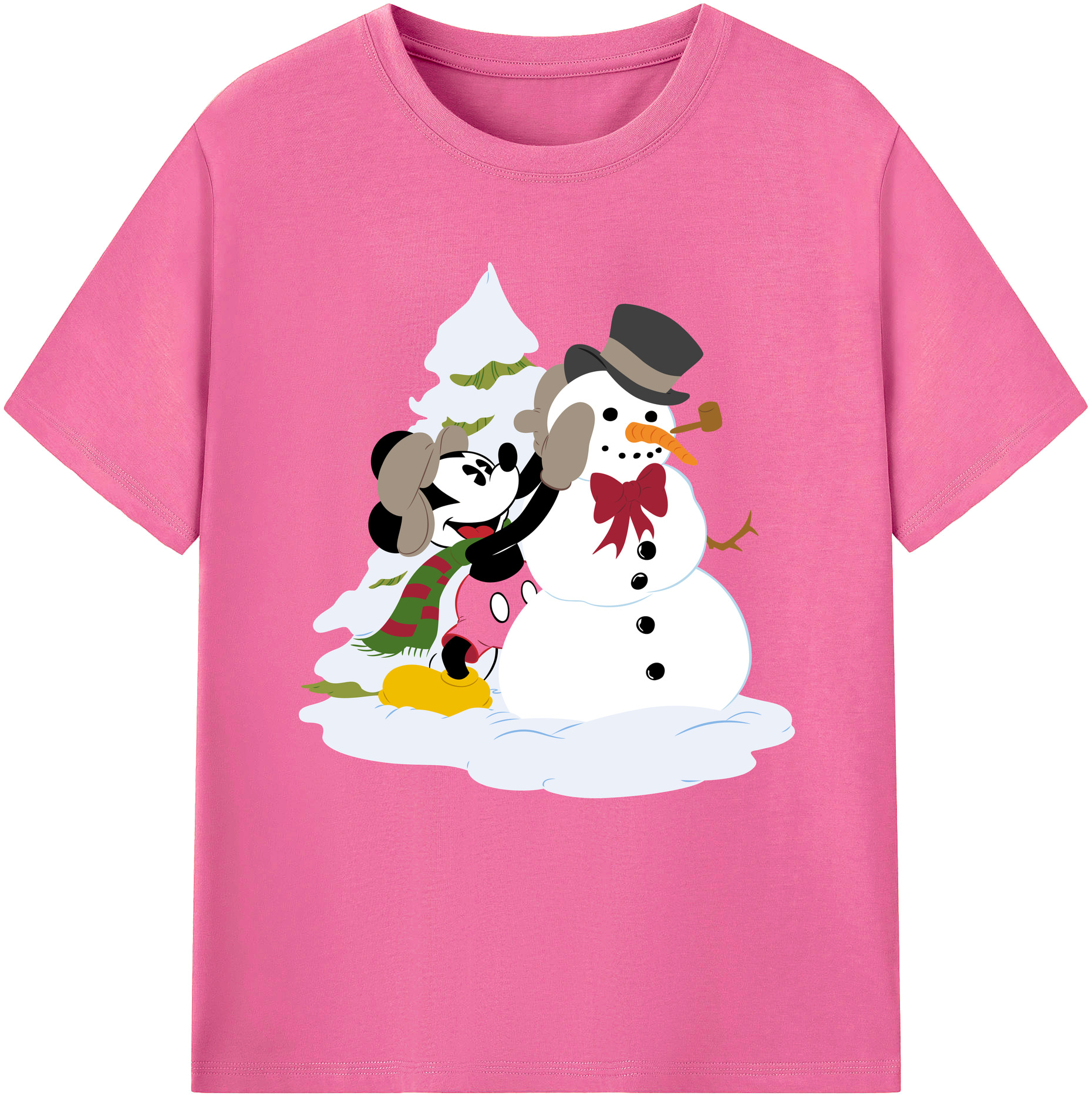 （画像用） ミッキーマウス Mickey Mouse レディースカジュアルプリントTシャツ（綿100％）